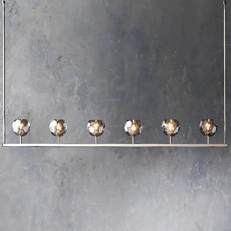 Kristal Glass Linear Chandelier 60"