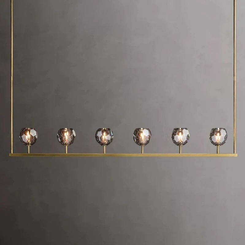 Kristal Glass Linear Chandelier 60"