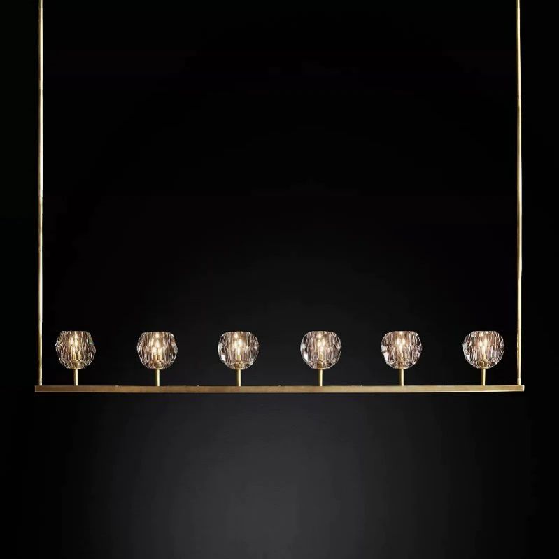 Kristal Glass Linear Chandelier 60"