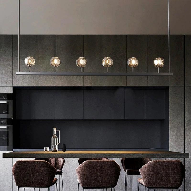 Kristal Glass Linear Chandelier 60"