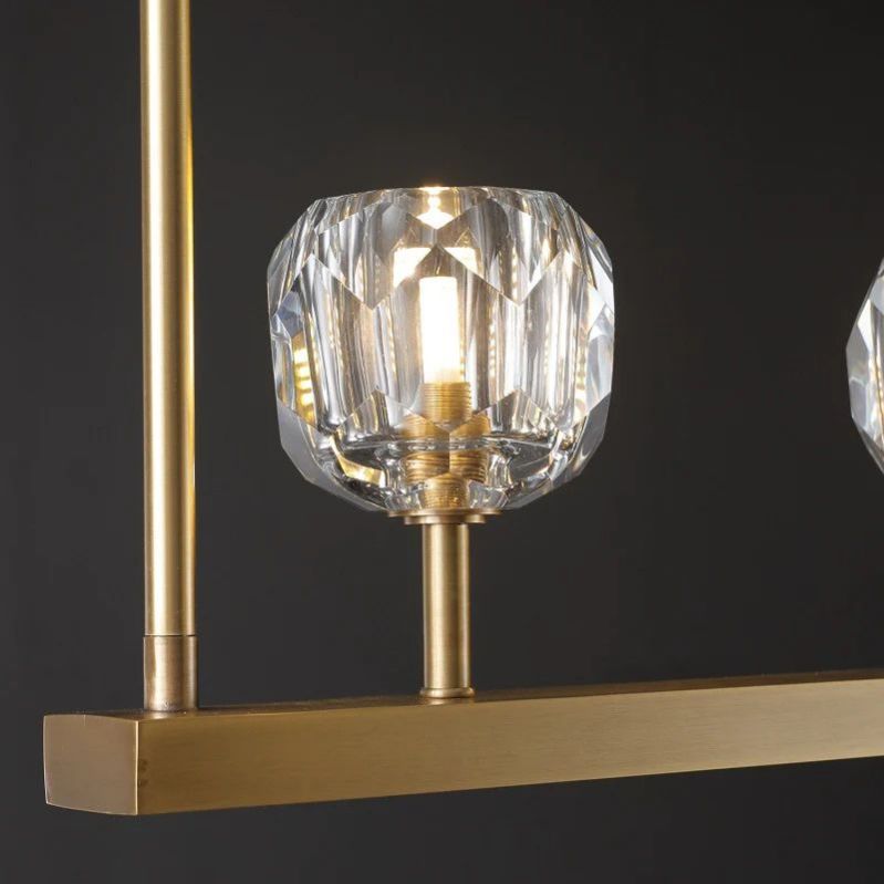 Kristal Glass Linear Chandelier 60"
