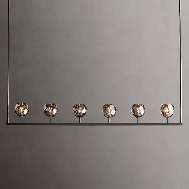 Kristal Glass Linear Chandelier 60"