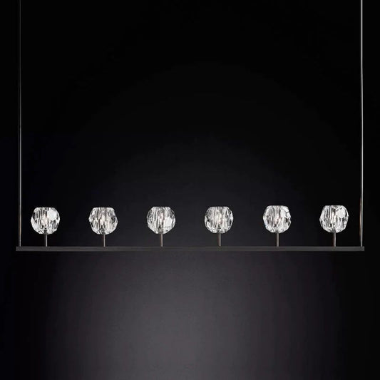 Kristal Glass Linear Chandelier 60"