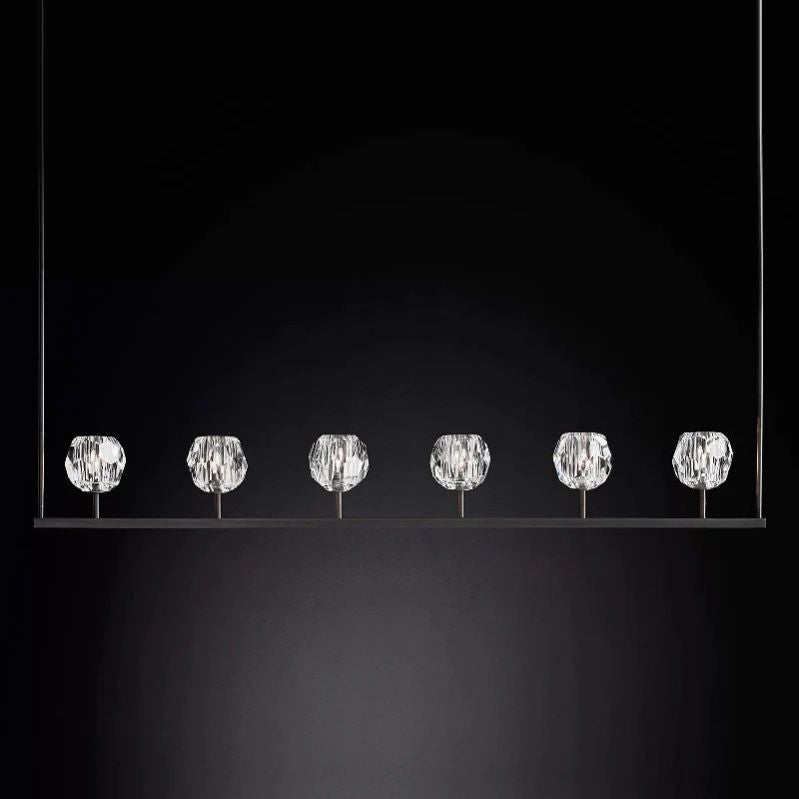 Kristal Glass Linear Chandelier 60"