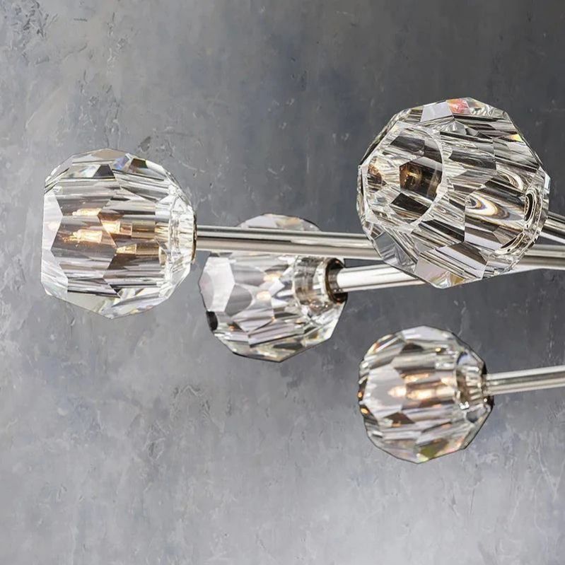 Kristal Glass Oval Chandelier 72"