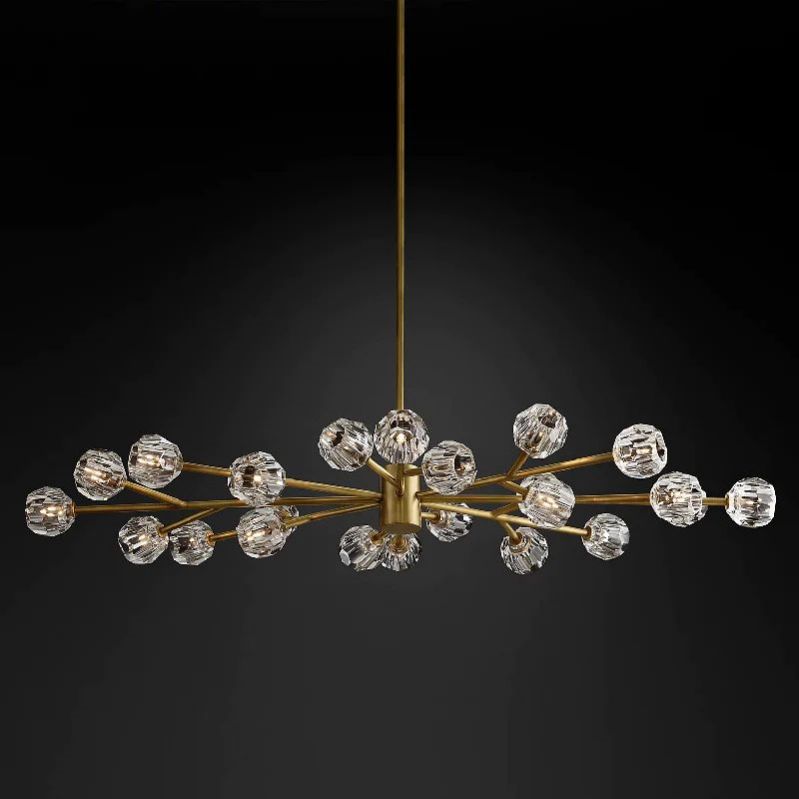 Kristal Glass Oval Chandelier 72"