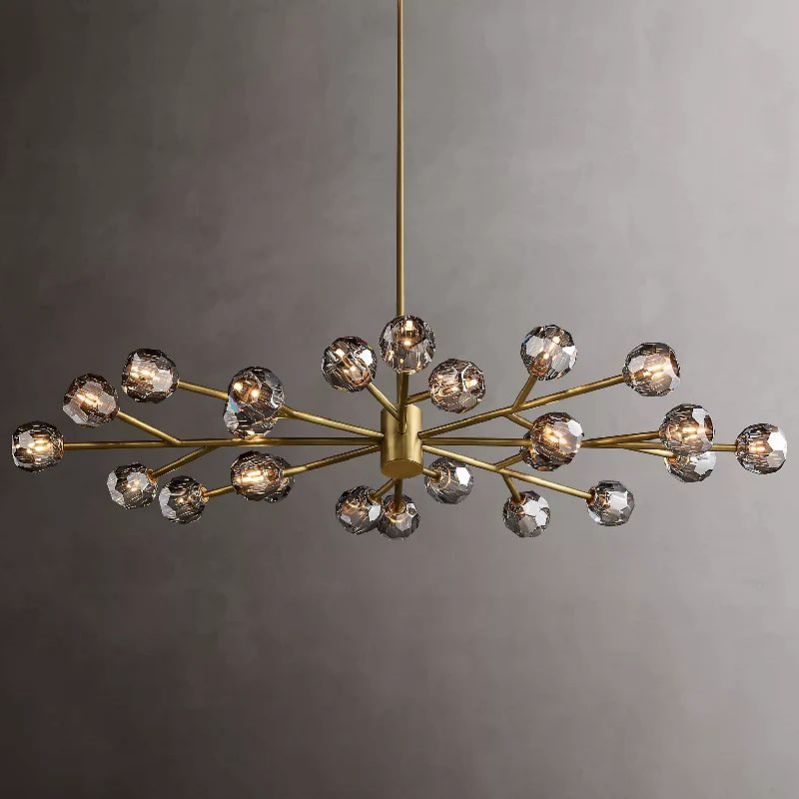 Kristal Glass Oval Chandelier 72"