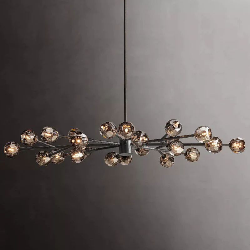 Kristal Glass Oval Chandelier 72"