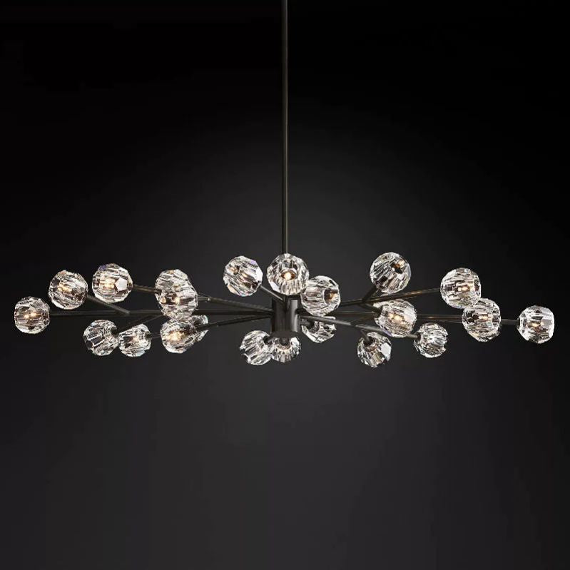 Kristal Glass Oval Chandelier 72"