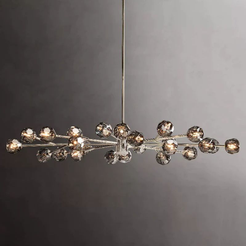 Kristal Glass Oval Chandelier 72"