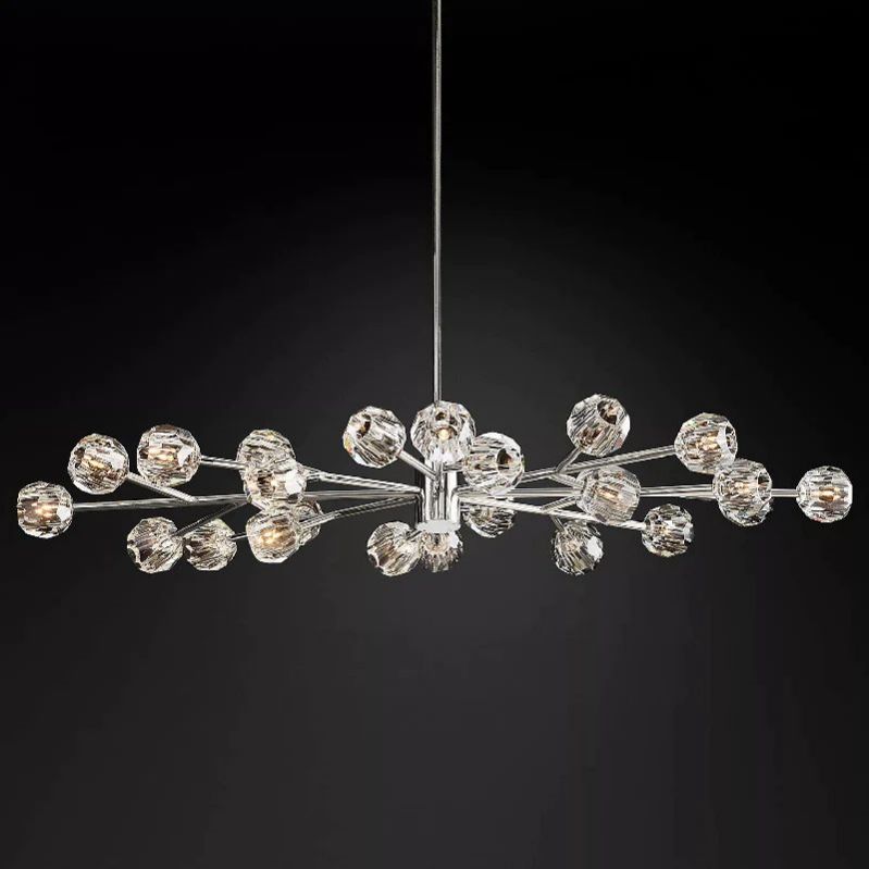Kristal Glass Oval Chandelier 72"