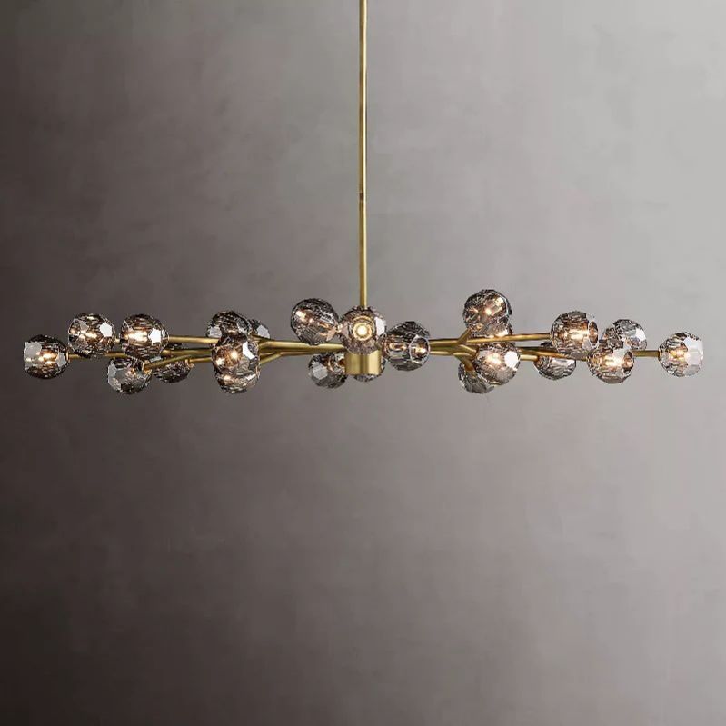 Kristal Glass Oval Chandelier 72"