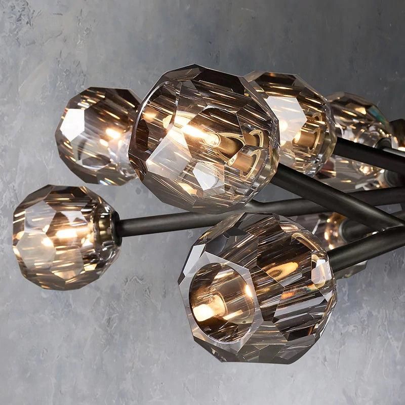 Kristal Glass Round Chandelier 36"