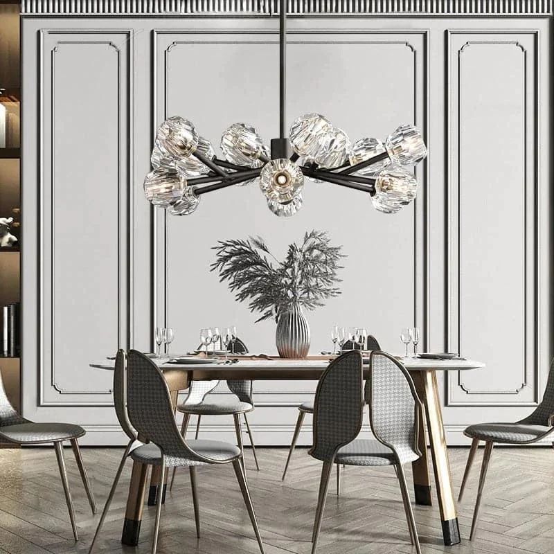Kristal Glass Round Chandelier 36"