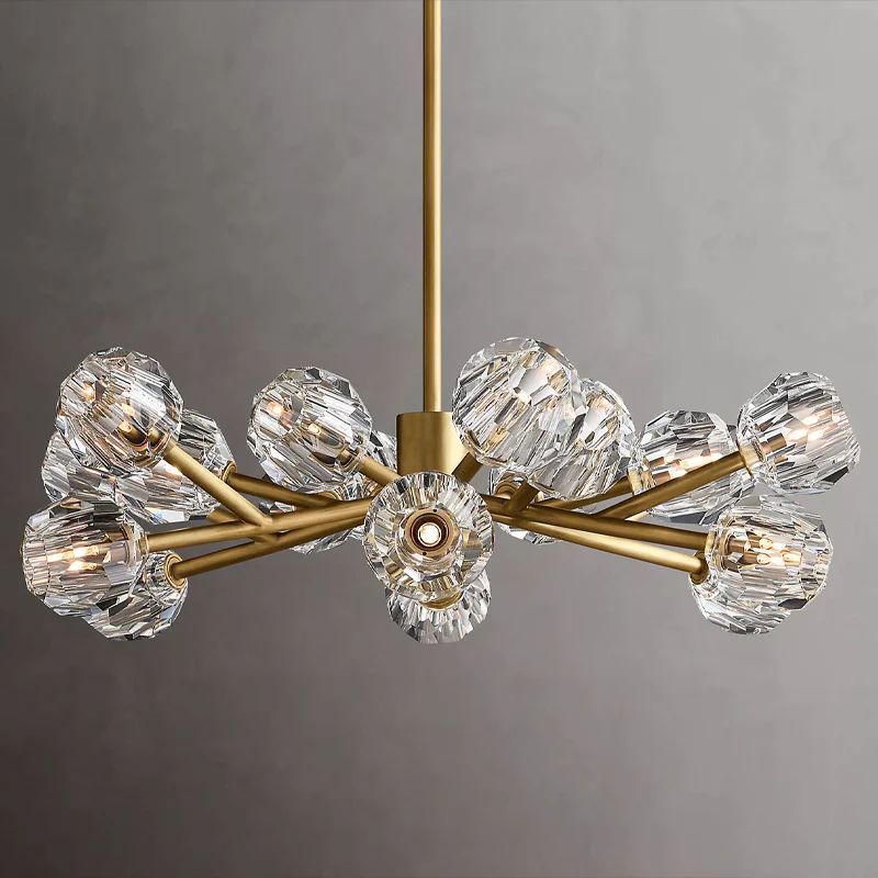 Kristal Glass Round Chandelier 36"
