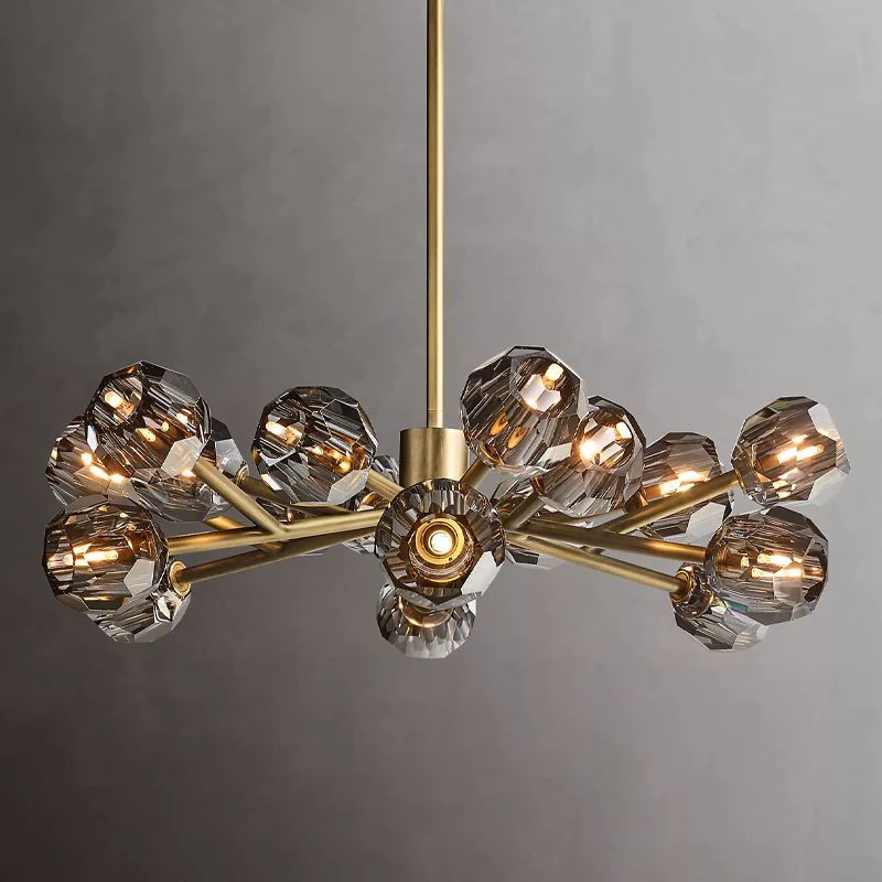 Kristal Glass Round Chandelier 36"