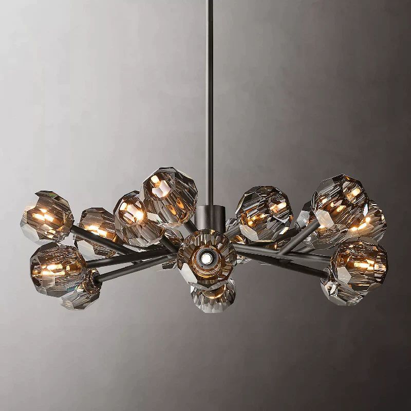 Kristal Glass Round Chandelier 36"