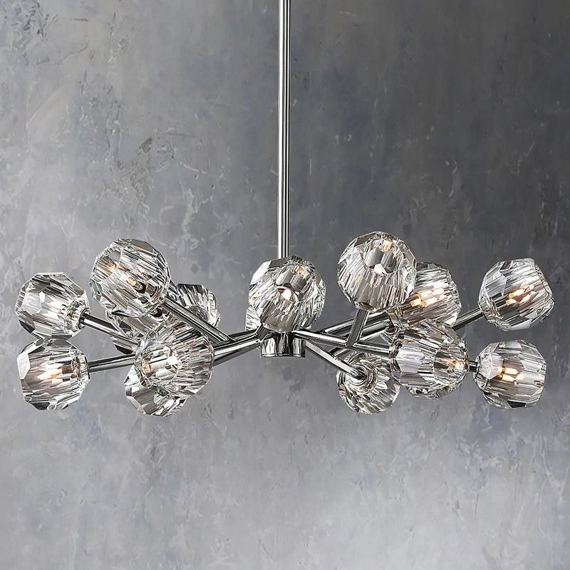 Kristal Glass Round Chandelier 36"