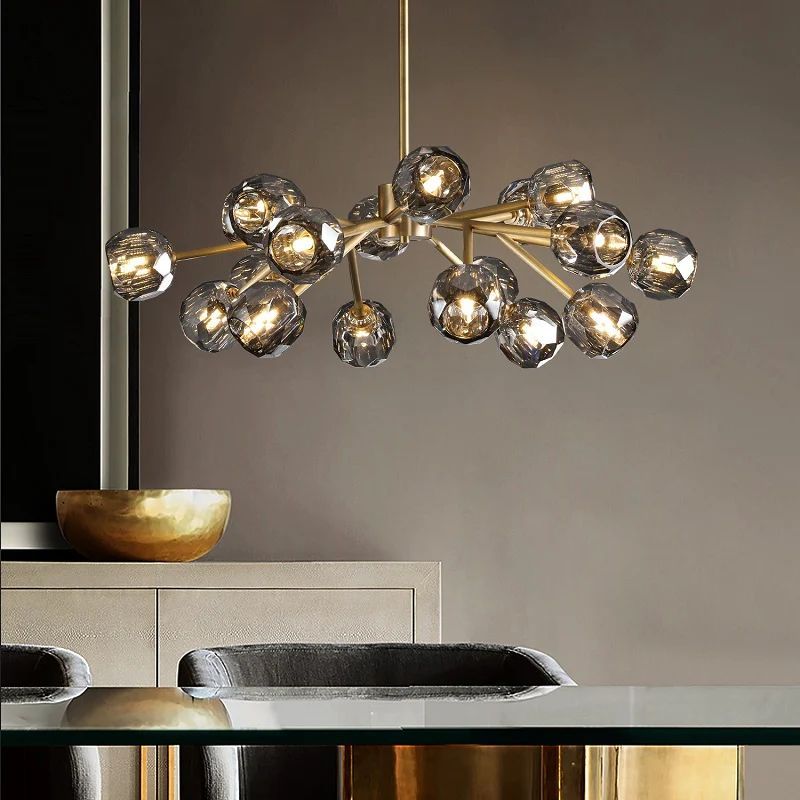 Kristal Glass Round Chandelier 36"