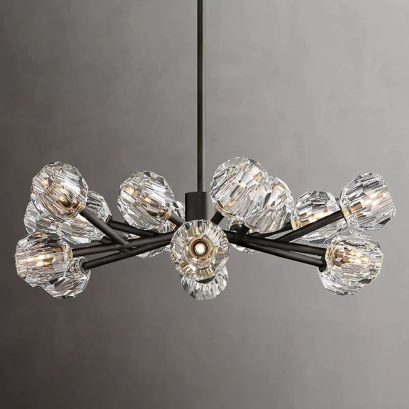 Kristal Glass Round Chandelier 36"