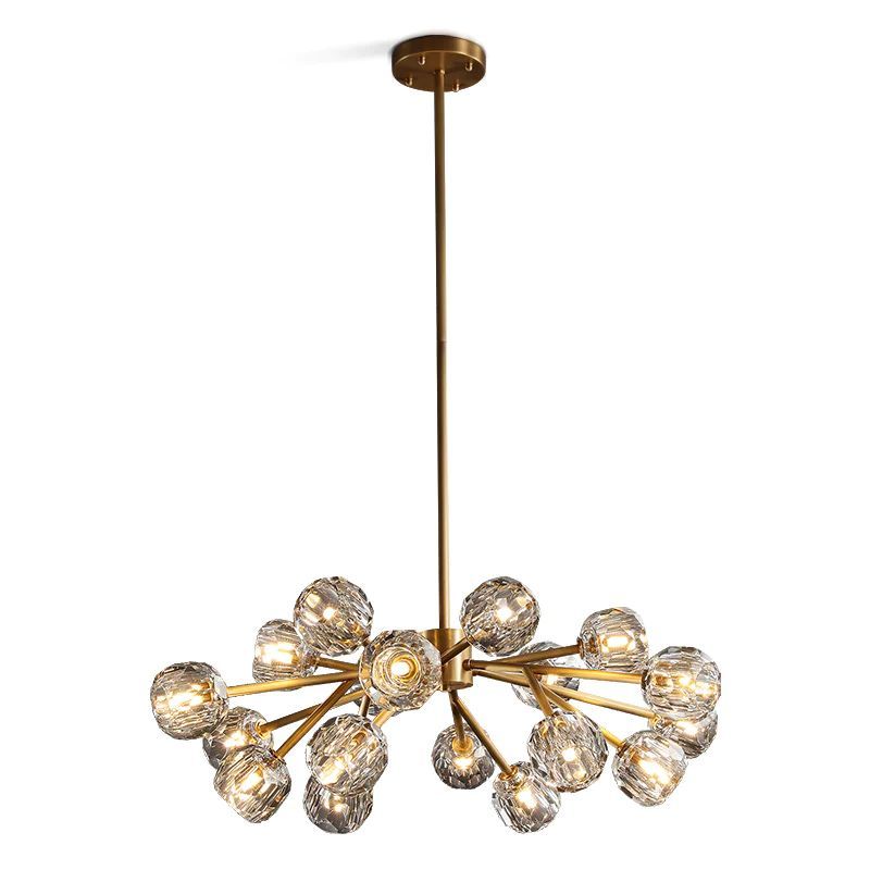 Kristal Glass Round Chandelier 36"