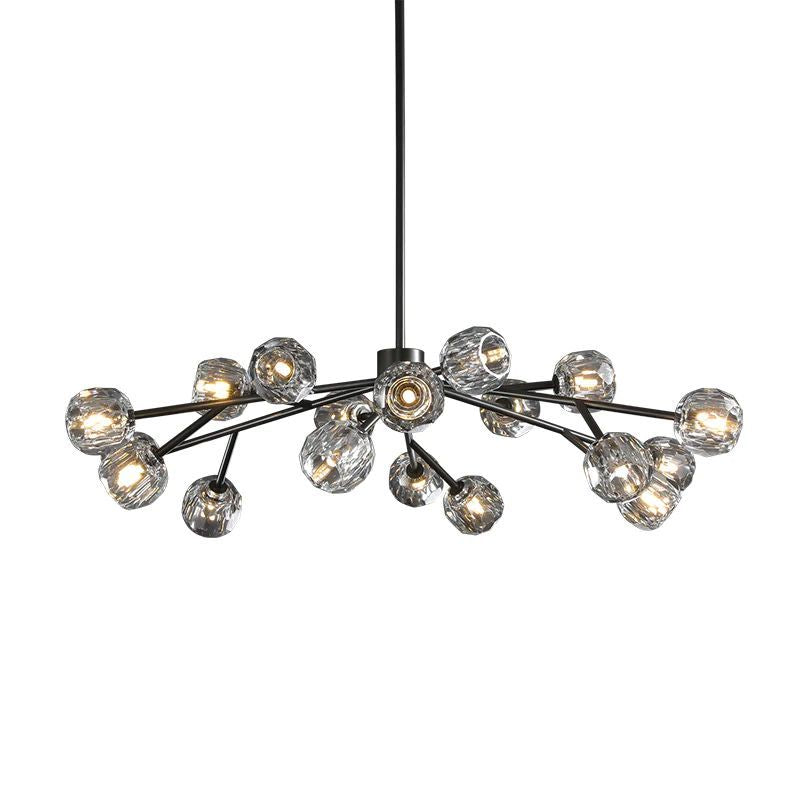 Kristal Glass Round Chandelier 48"