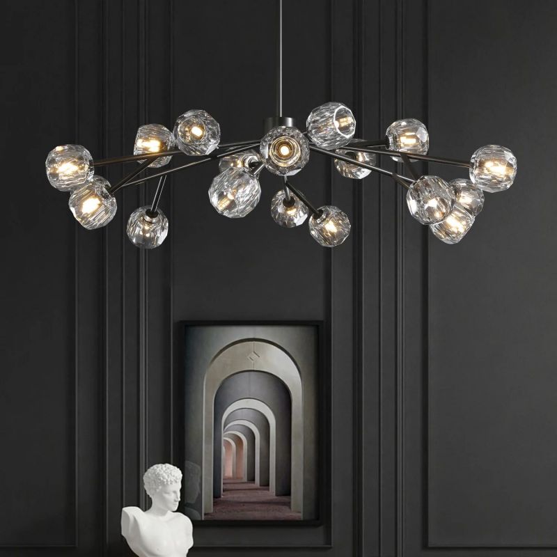 Kristal Glass Round Chandelier 48"