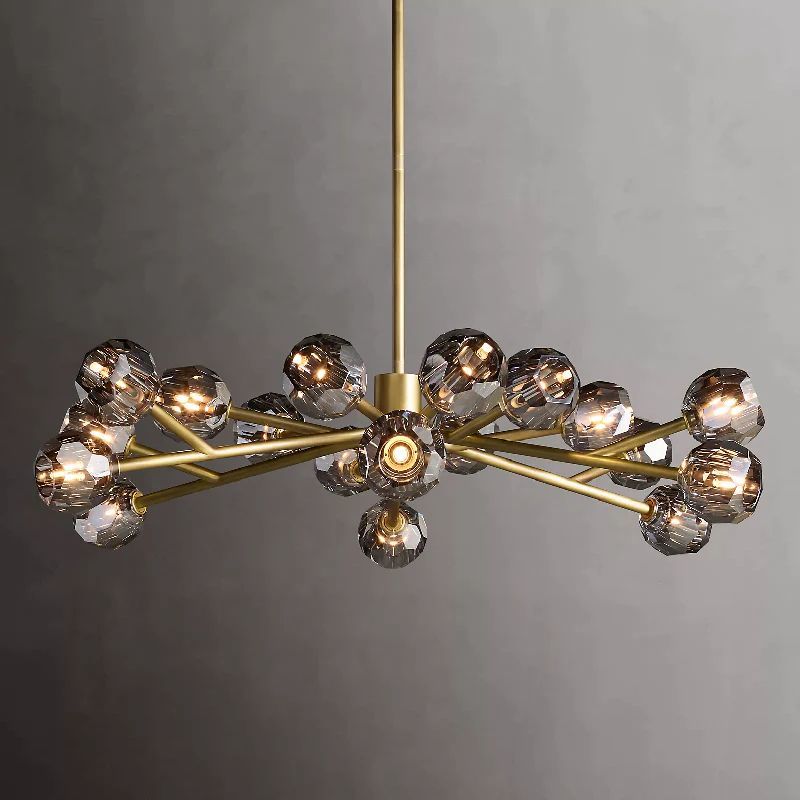 Kristal Glass Round Chandelier 48"