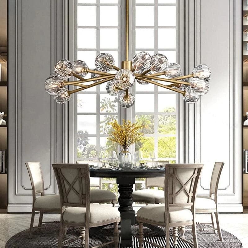 Kristal Glass Round Chandelier 48"