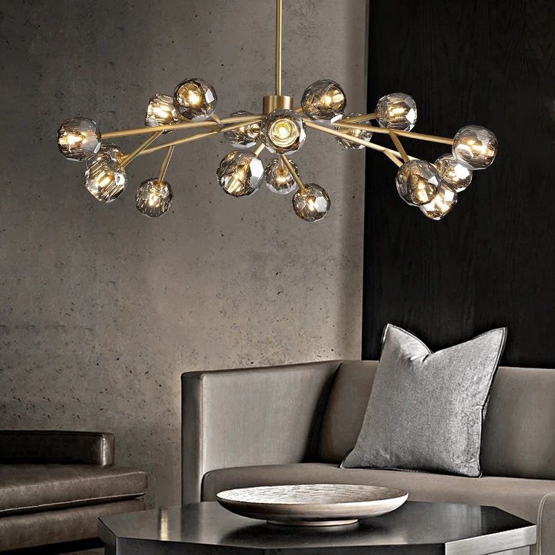 Kristal Glass Round Chandelier 48"