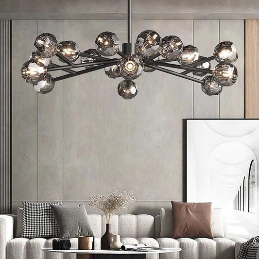 Kristal Glass Round Chandelier 48"
