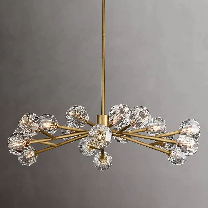 Kristal Glass Round Chandelier 48"