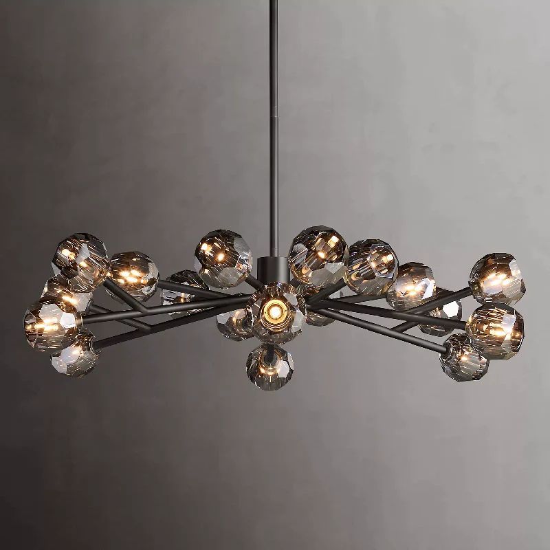 Kristal Glass Round Chandelier 48"