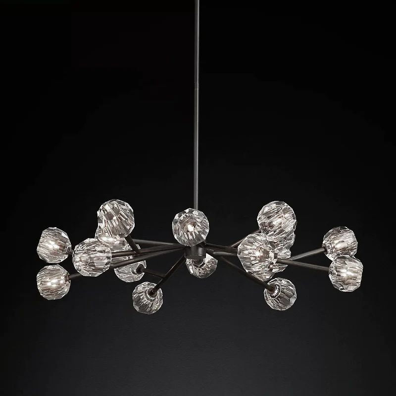 Kristal Glass Round Chandelier 48"