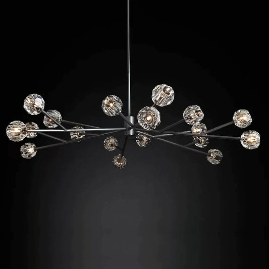 Kristal Glass Round Chandelier 72"