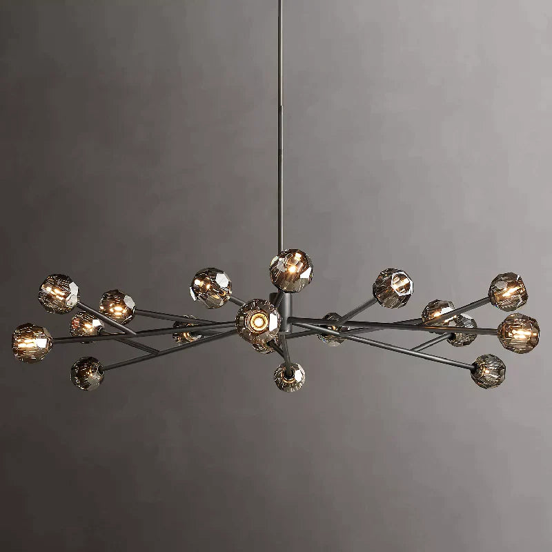 Kristal Glass Round Chandelier 72"