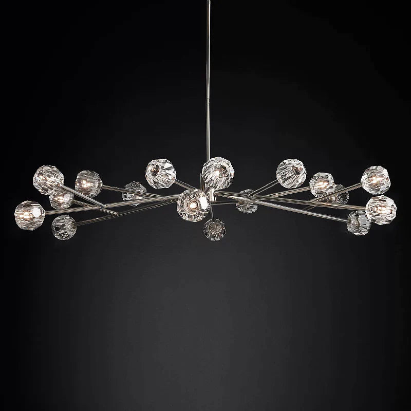 Kristal Glass Round Chandelier 72"