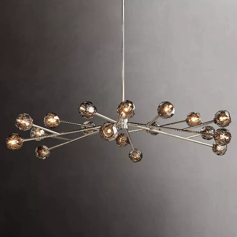 Kristal Glass Round Chandelier 72"