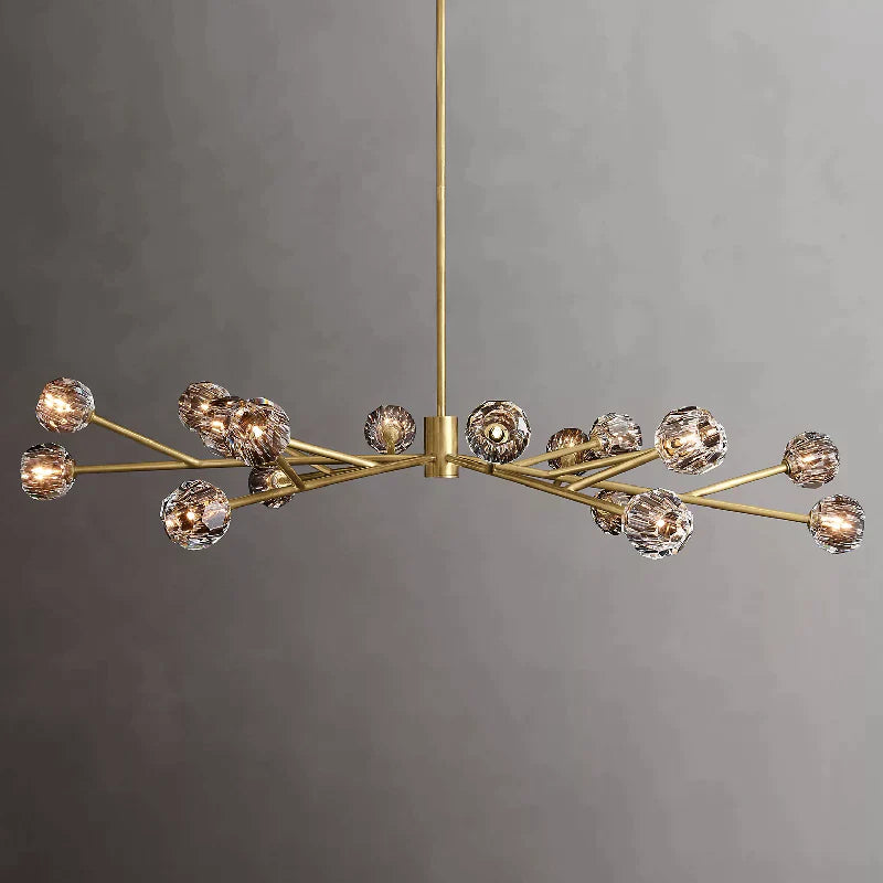 Kristal Glass Round Chandelier 72"