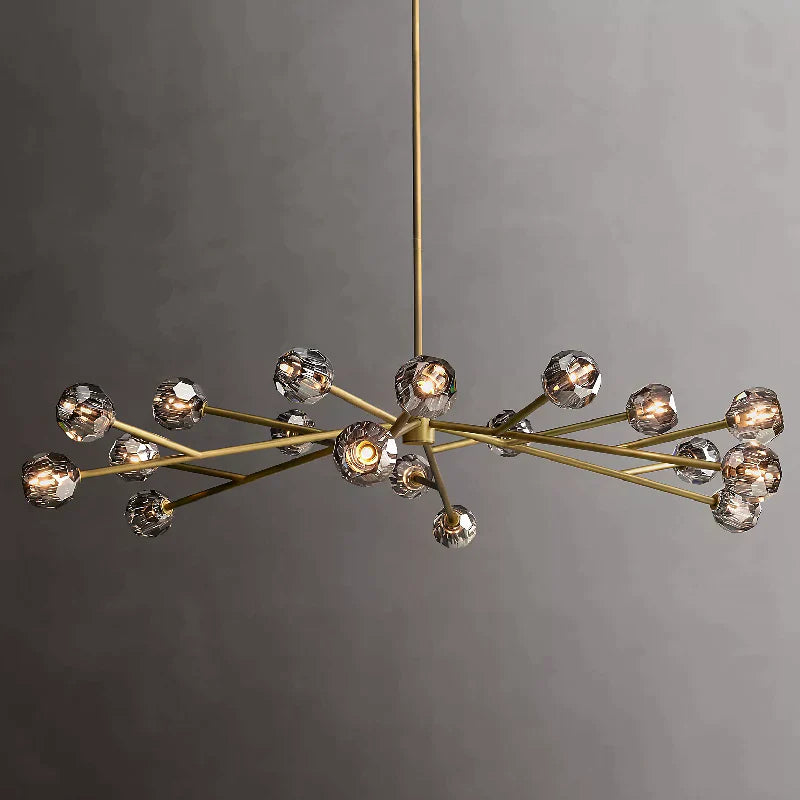 Kristal Glass Round Chandelier 72"