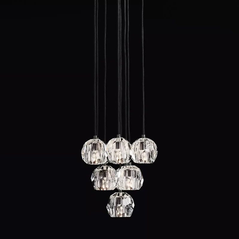 Kristal Glass Round Cluster Chandelier 14"