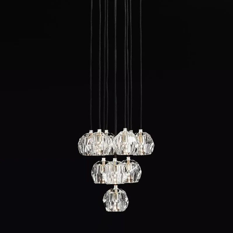 Kristal Glass Round Cluster Chandelier 14"