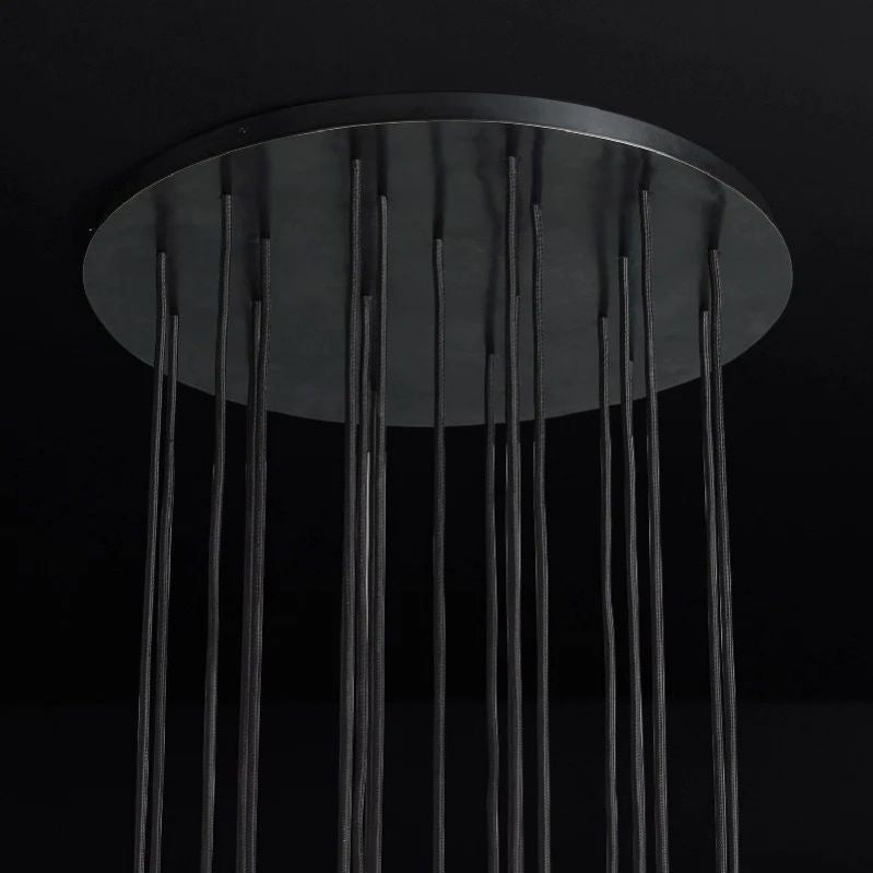 Kristal Glass Round Cluster Chandelier 24"