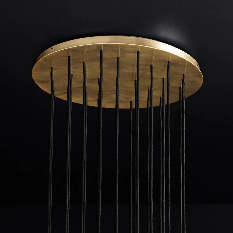 Kristal Glass Round Cluster Chandelier 24"