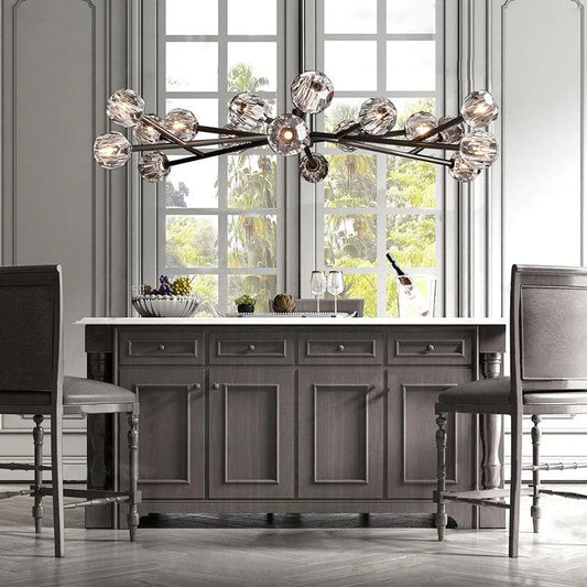 Kristal Glass Round Chandelier 60"