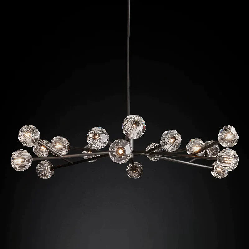 Kristal Glass Round Chandelier 60"