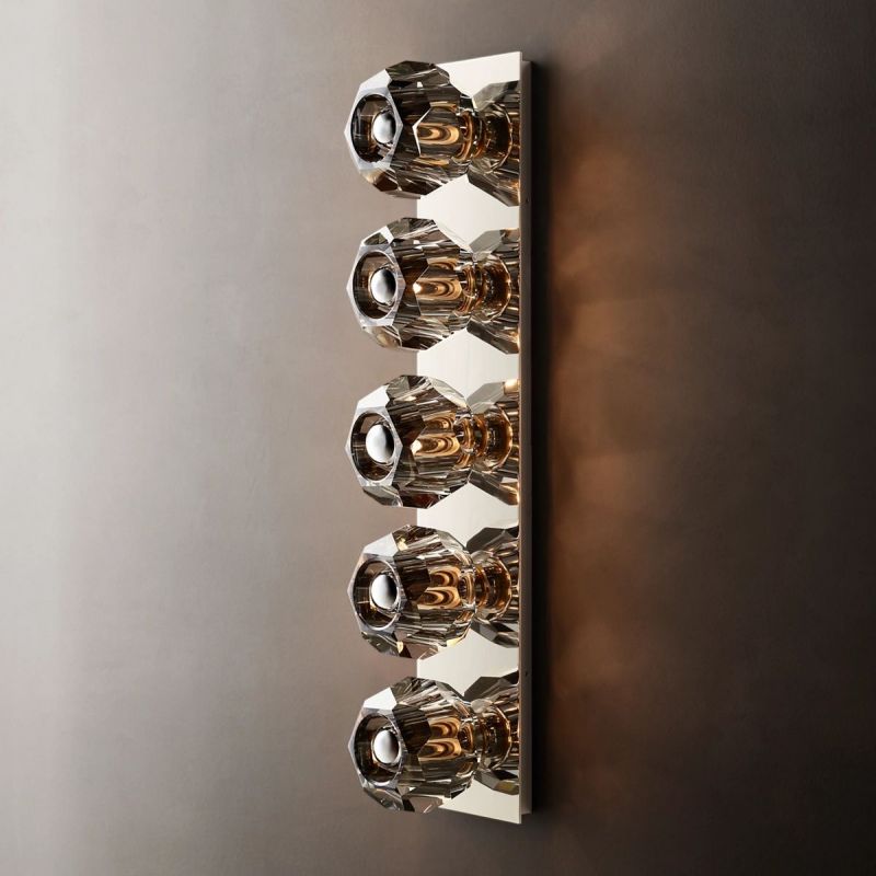 Kristal Smoke Glass Linear Grand Wall Sconce