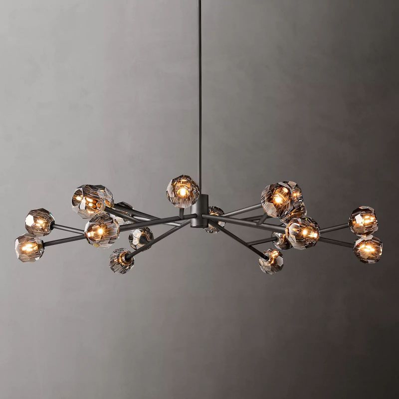 Kristal Glass Round Chandelier 60"