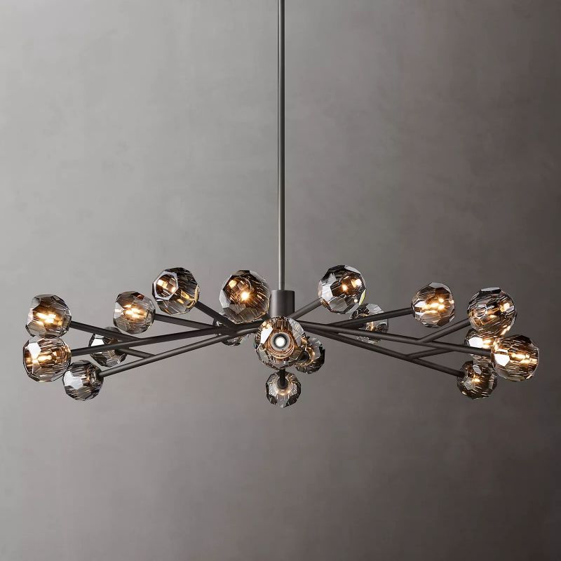 Kristal Glass Round Chandelier 60"