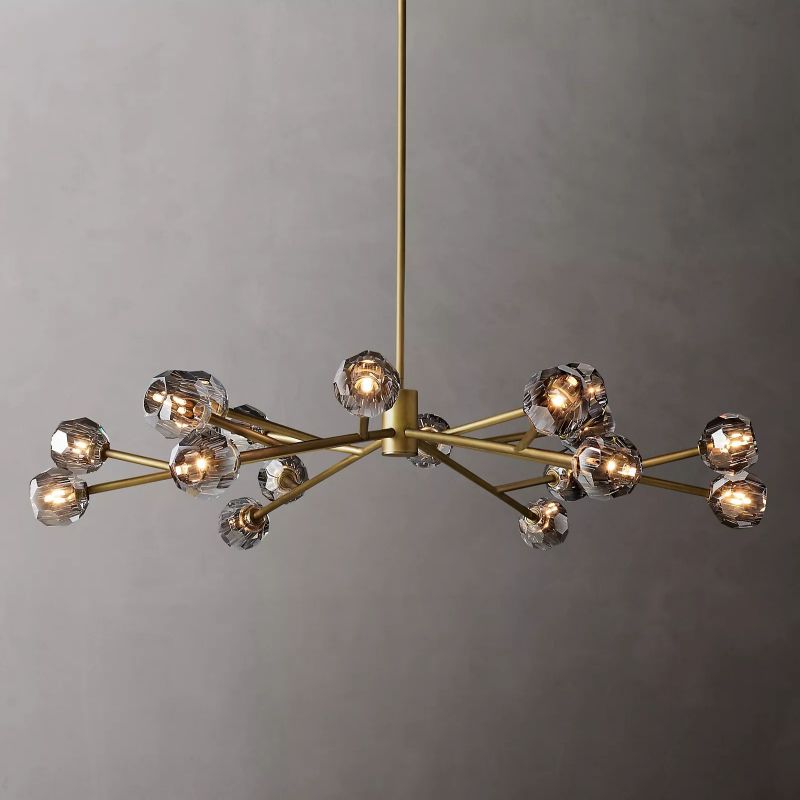 Kristal Glass Round Chandelier 60"